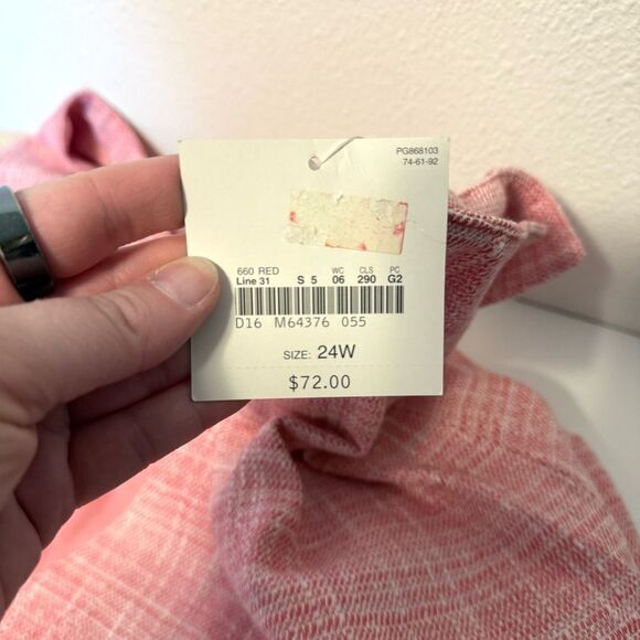 Apostrophe Pink Tweed Style Pink Blazer Jacket Size 24W NWT - Picture 8 of 9